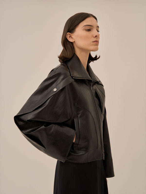 Cherie faux leather blouson BK