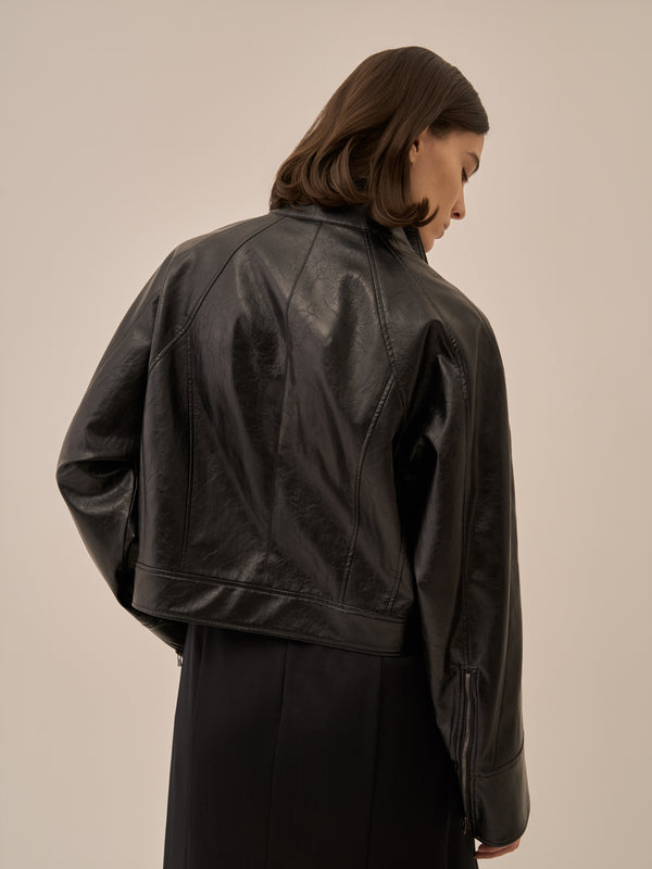 Cherie faux leather blouson BK