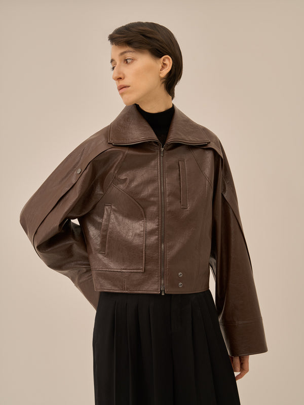 Cherie faux leather blouson BR