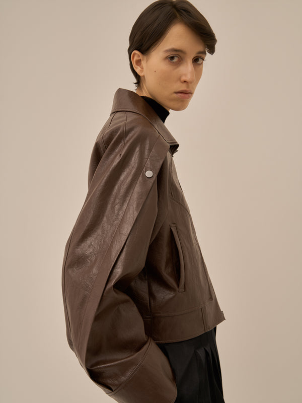 Cherie faux leather blouson BR