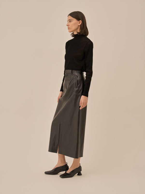 Cherie faux leather skirt BK