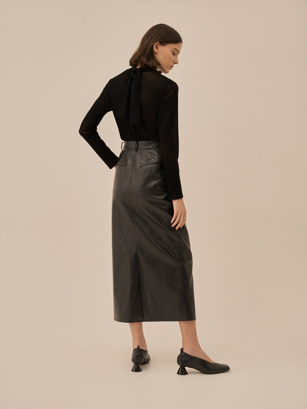 Cherie faux leather skirt BK