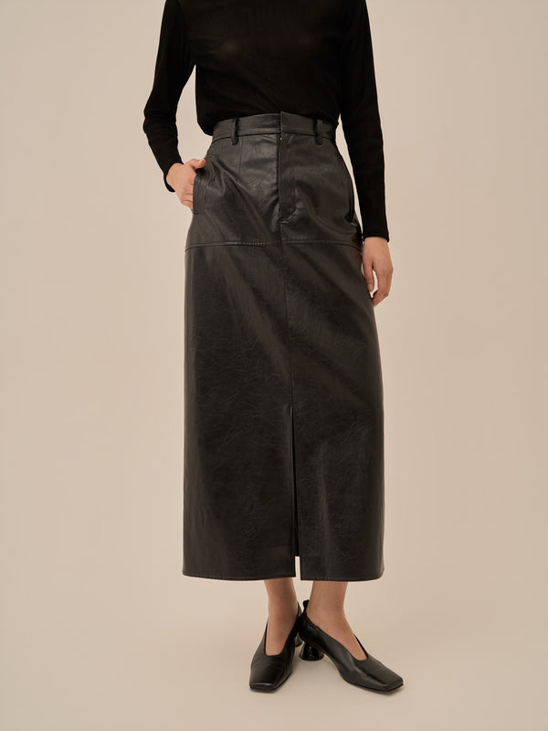 Cherie faux leather skirt BK