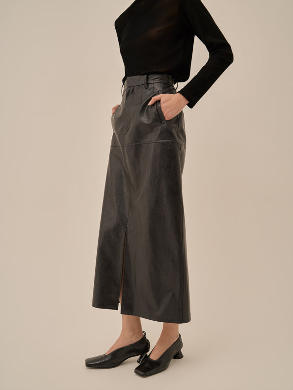 Cherie faux leather skirt BK