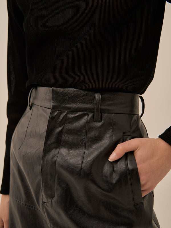 Cherie faux leather skirt BK