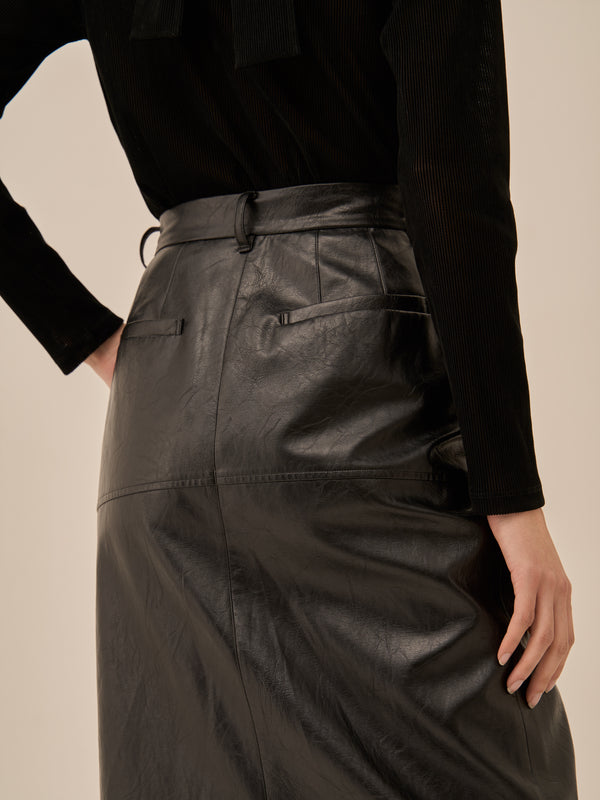 Cherie faux leather skirt BK