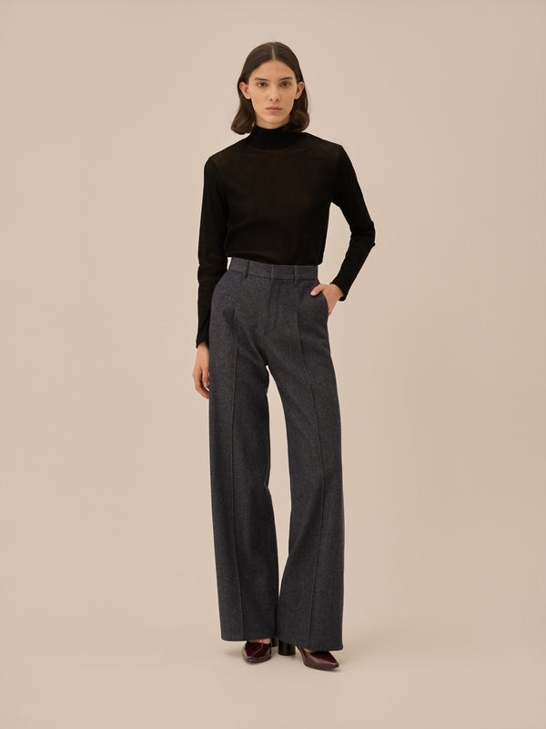 Claudia tie coller jersey pullover BK