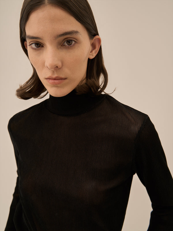 Claudia tie coller jersey pullover BK