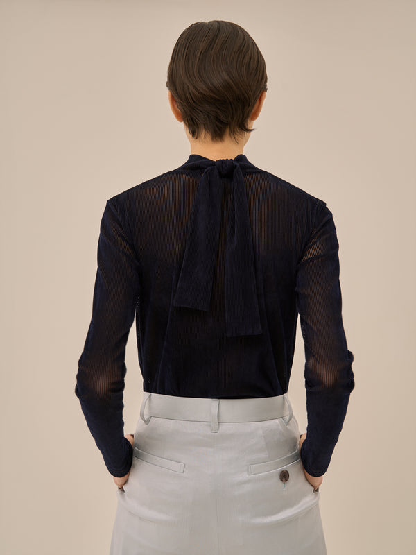 Claudia tie coller jersey pullover NV