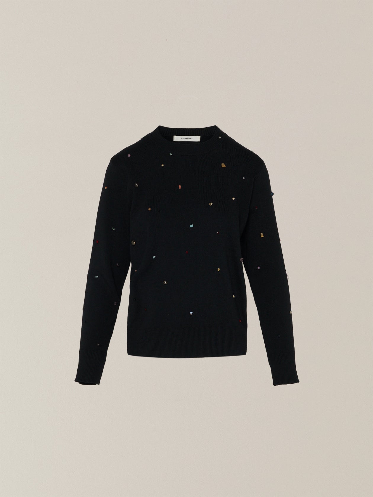 Aila glass beads&ores knit pullover BK