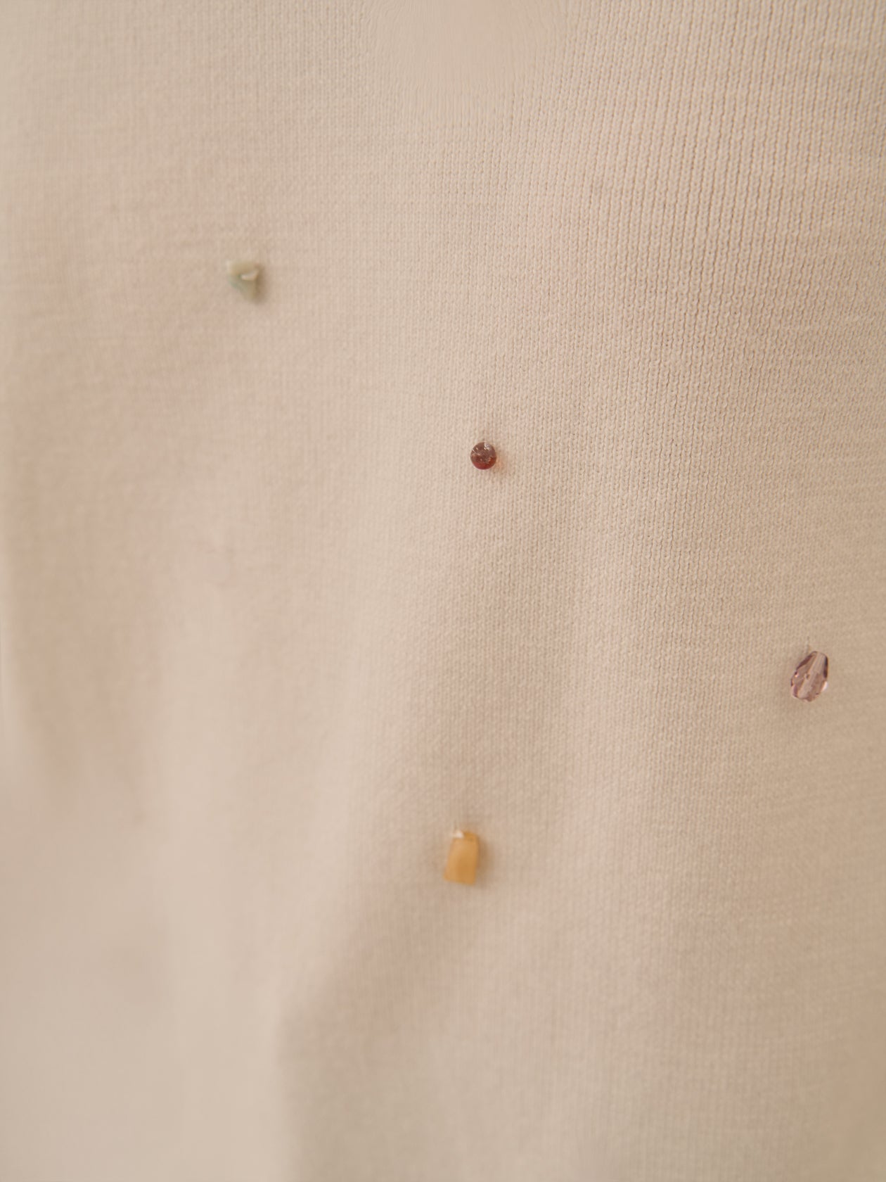 Aila glass beads&ores knit pullover WH