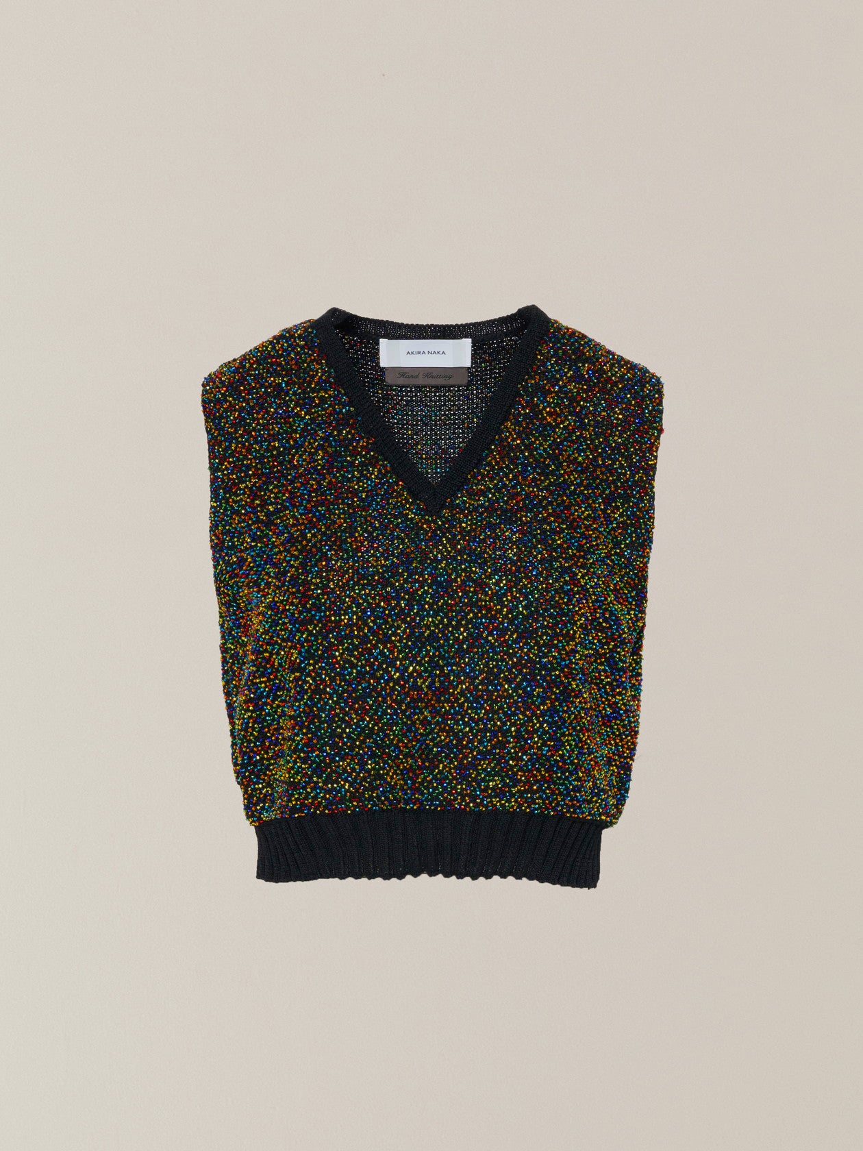 Karachi glass beads handknit vest BK