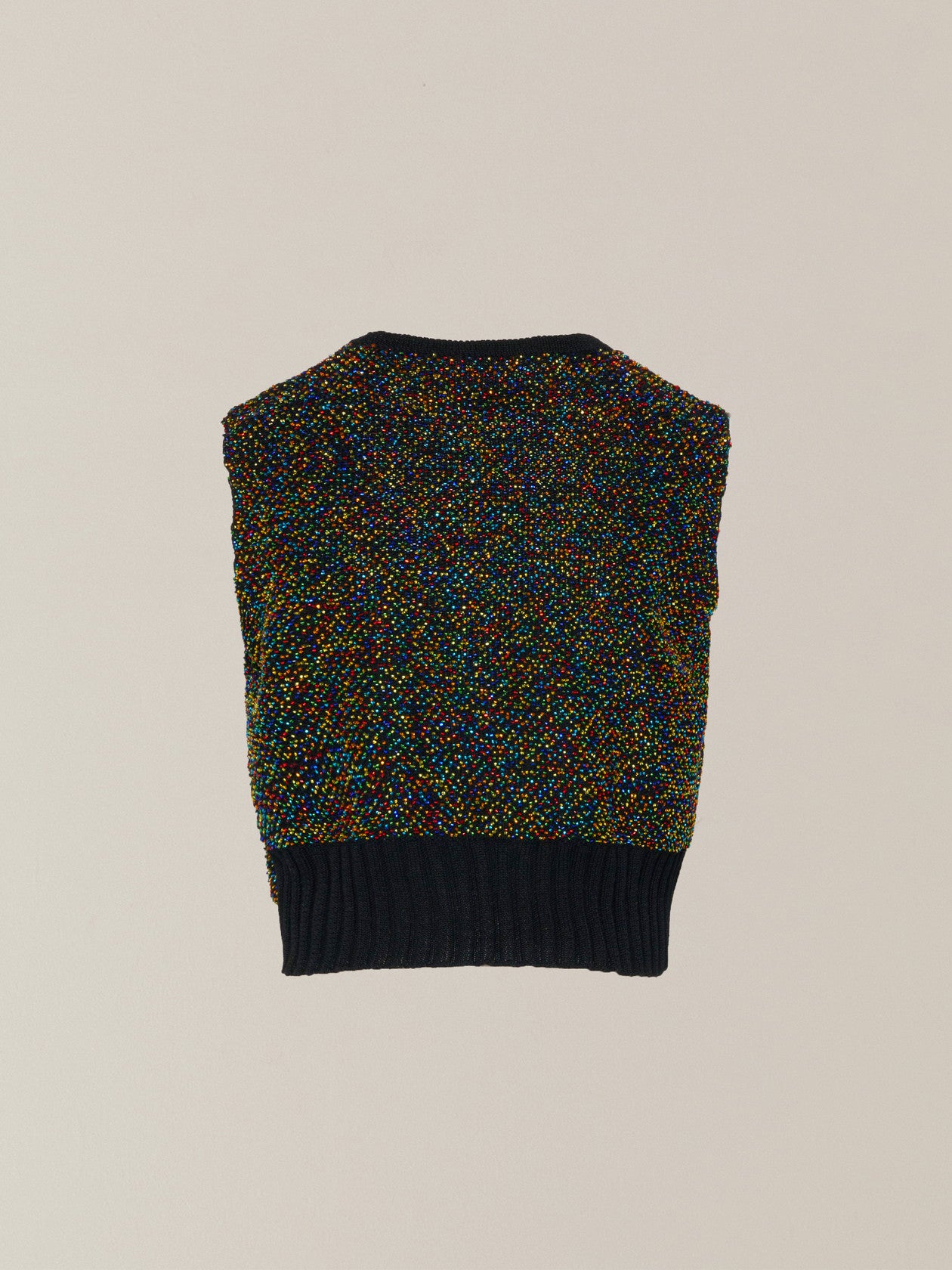 Karachi glass beads handknit vest BK