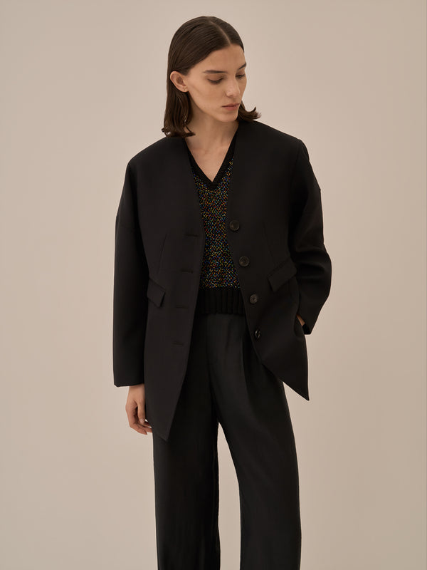 Karachi glass beads handknit vest BK